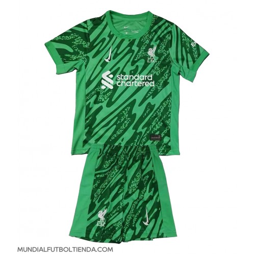 Camiseta Liverpool Portero Segunda Equipación Replica 2024-25 para niños mangas cortas (+ Pantalones cortos)